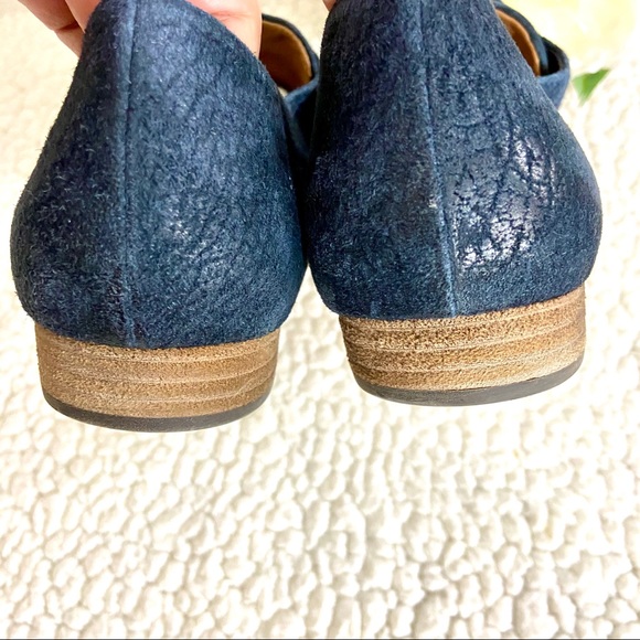 Miss Sixty Marlene Navy Blue Suede Slip On Heeled Oxford Shoes Size 40 - Picture 8 of 11